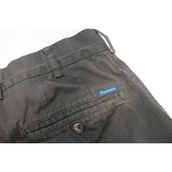 Faconnable France Khaki Chino Pants Flat Front Brown Casual Mens Size 34 x 31 - Picture 1 of 9